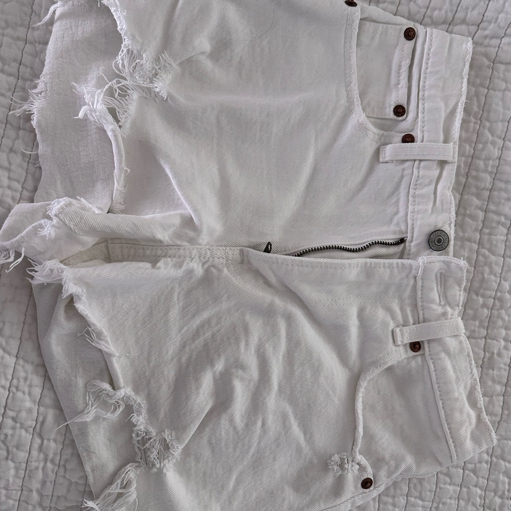 Abercrombie & Fitch Cream Denim Shorts
